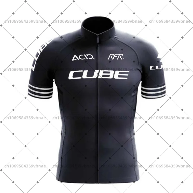 Фото Веломайка Cube Team для мужчин, для шоссейного велоспорта, из полиэстера, с подкладкой, велосипедные шорты с лямками, велосипедные топы №4
