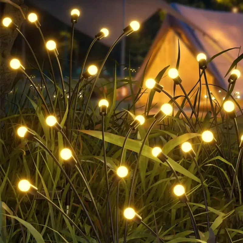 8-светодиодные Солнечные Садовые Фонари Уличные Водонепроницаемые Яркие Теплый