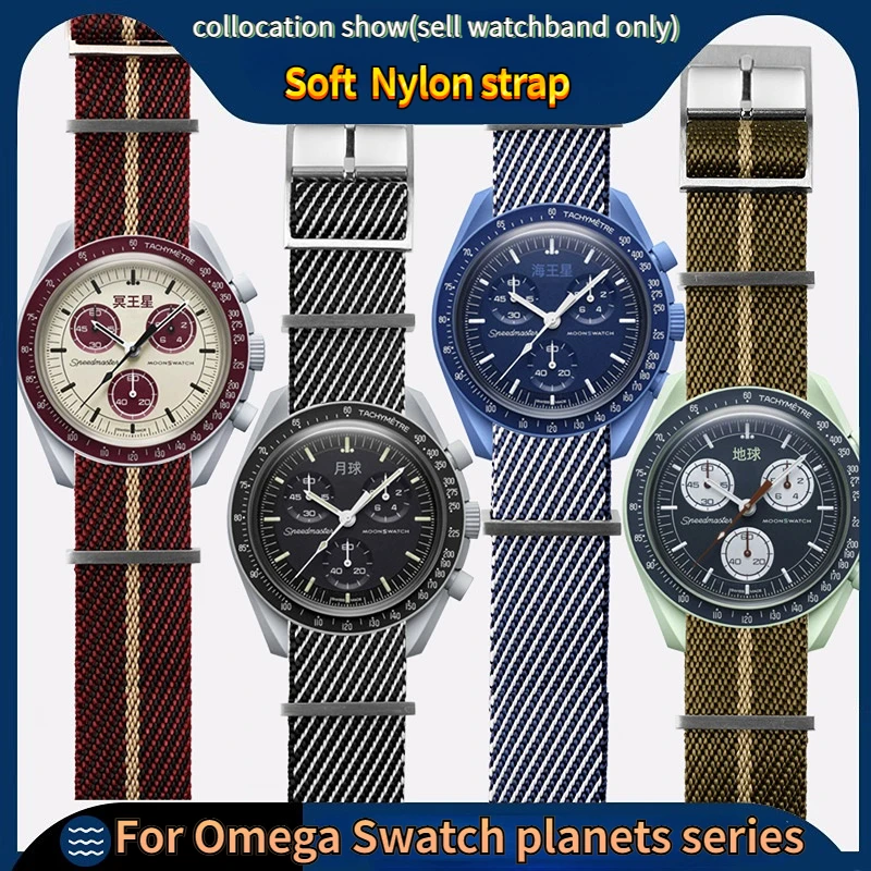 

For Omega & Swatch co-branded watch Strap Planet Rolex omega Seahorse Collision color watchband 20mm 22mm Wrist band accessories