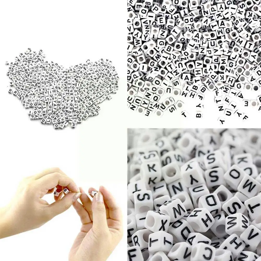 

Square White Number 6mm 100 One Pack Diy Square Letter Cube Acrylic White Letters Black Letters Beads Acrylic Beads A2c2