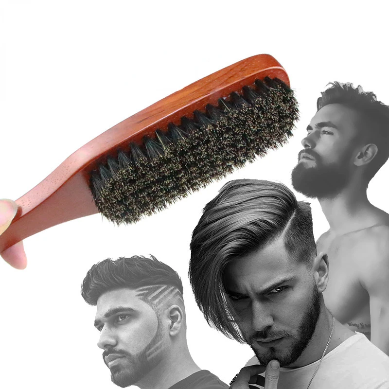 

Hair Brush Wood Handle Boar Bristle Beard Comb Styling Detangling Straightening