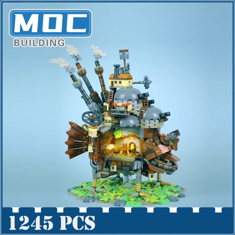 

City House Movie Japan Anime Figures Howl Moving Castle Creative Expert Architecture Modular MOC Building Blocks Kids Toys