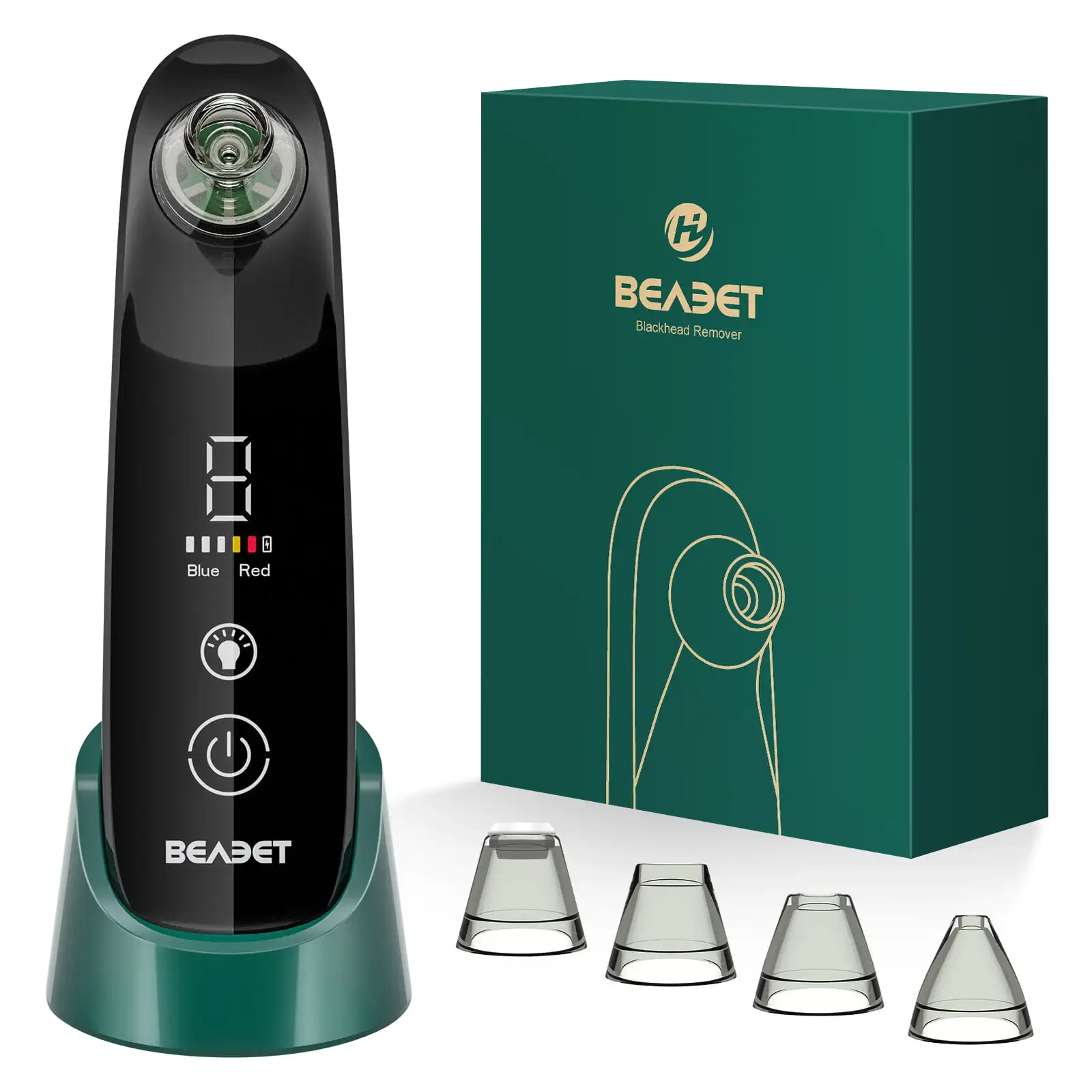 

Blackhead Remover Vacuum Pore Vacuum Sucker with 5 Suction Heads LED Screen Male and Female Acne Whitehead Extraction Tool USB R