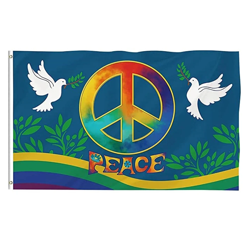 

90 x 150cm World Peace Flag Home Decoration Outdoor Decor Polyester Banners And Flags Peace-and-love World Earth Flag Peace Flag