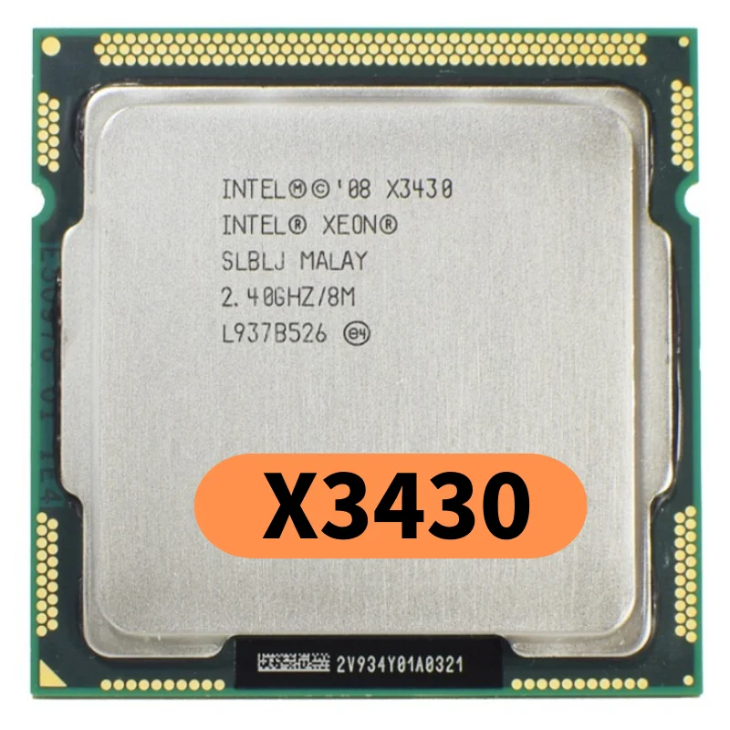 Процессор Intel Xeon X3430 2 4 ГГц четырехъядерный четырехпоточный 95 Вт ЦПУ процессор LGA