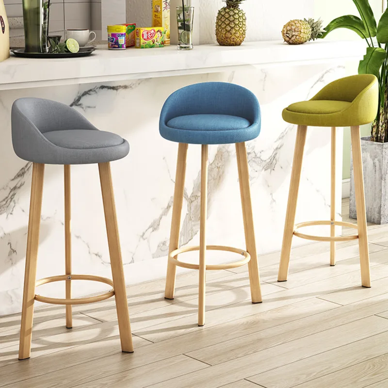 

Nordic Simple bar Chairs Bold Steel Legs Bar Stool Stable Load-bearing High Stools Kitchen A Variety Of Optional Kitchen Stools