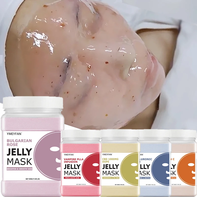 

500g SPA Hydro Jelly Mask Powder Face Skincare Hyaluronic Acid Rose Turmeric Profesional Alginate Peel Off Crystal Facial Mask
