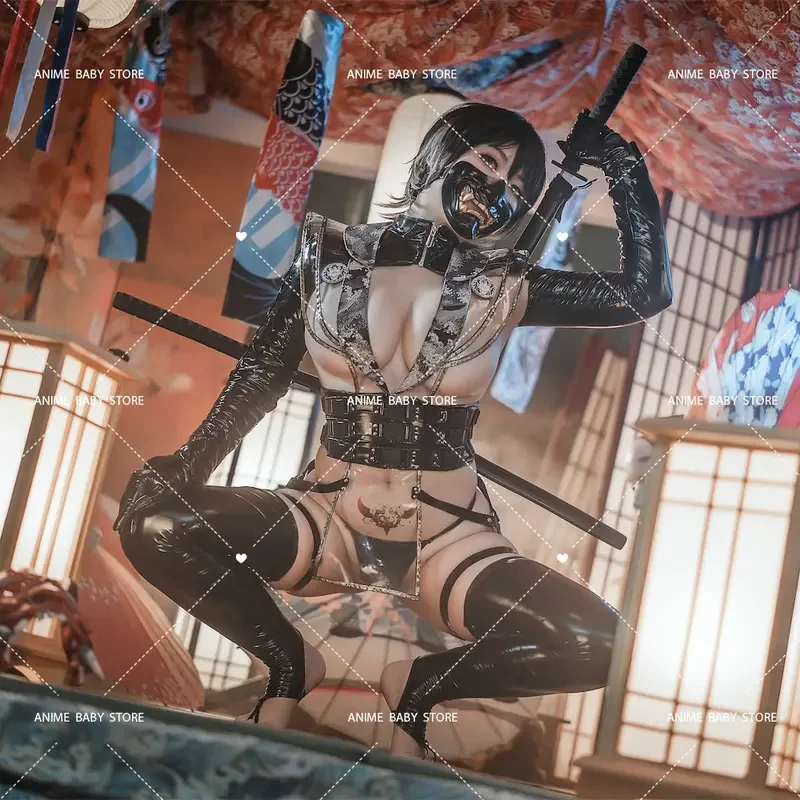 Чехол из лакированной кожи Dark Reign Ninja Shadow Snow костюм для косплея наряд с кисточкой