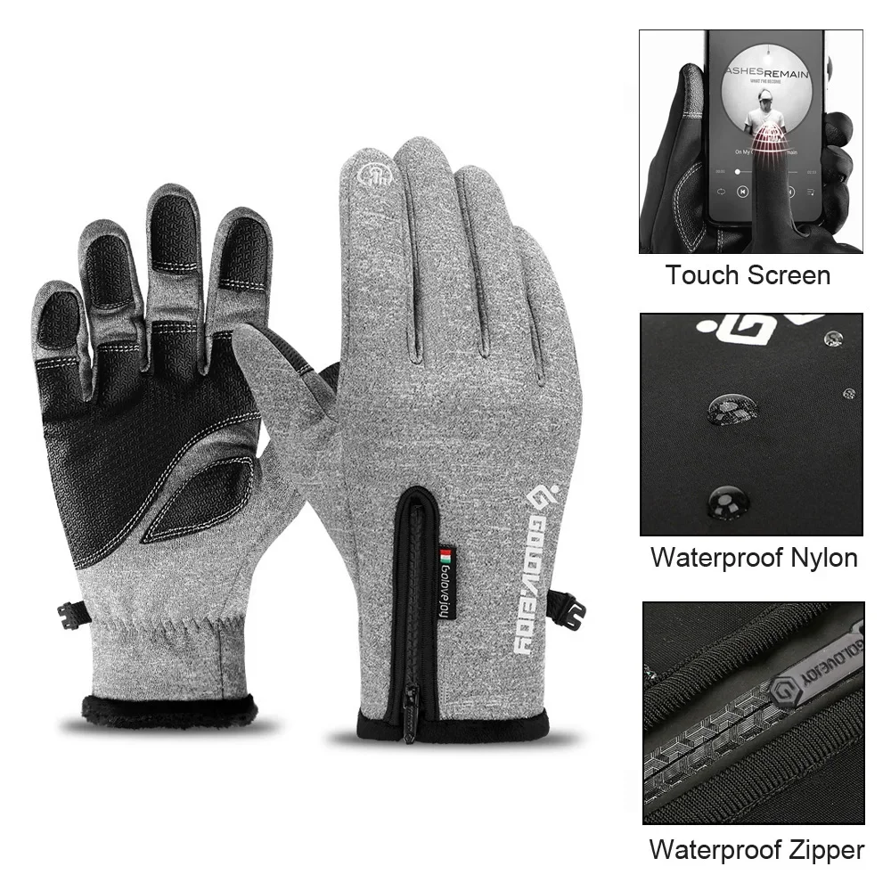 

Winter Thermal Ski Gloves Men Women Kids Fleece Touch Screen Snowboard Outdoor Waterproof Snow Motorcycle Cycling Skiing Gloves