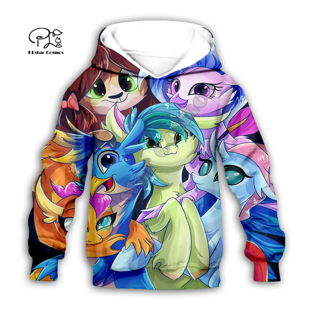 

Новые модные смешные повседневные толстовки с рисунком аниме My Little Pony 3DPrint, детский пуловер, свитшоты, куртка, футболки, семейная одежда A12
