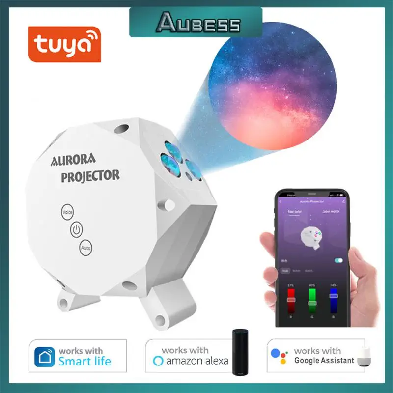

Умный лазерный проектор Tuya, Wi-Fi проектор со звездным небом, размахивающий ночник, цветное светодиодное приложение, беспроводное управление,...