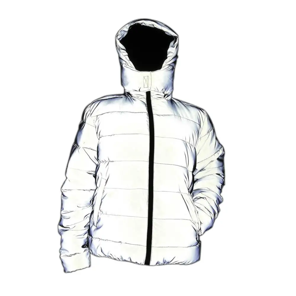 2022 Men New Safe Night Reflective Thickening Warm Winter Cotton-padded Jacket Teenagers Noctilucent Hip Hop Hooded Clothes