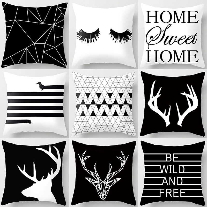 

Letter Alphabet Geometric Sofa Decorative Cushion Cover Pillow Pillowcase Polyester Throw Pillow Home Decor Pillowcover 40525