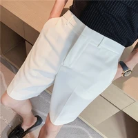 2022 british style summer suit shorts men clothing straight business formal wear slim fit casual short homme knee length quality