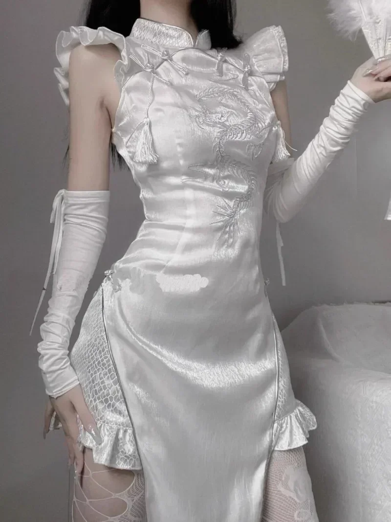 Новинка 2023 года сексуальное улучшенное платье Cheongsam в китайском стиле лоскутное