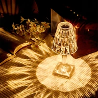 romantic diamond crystal shadow led atmosphere projection light usb touch control table light restaurant bar bedside decor lamp