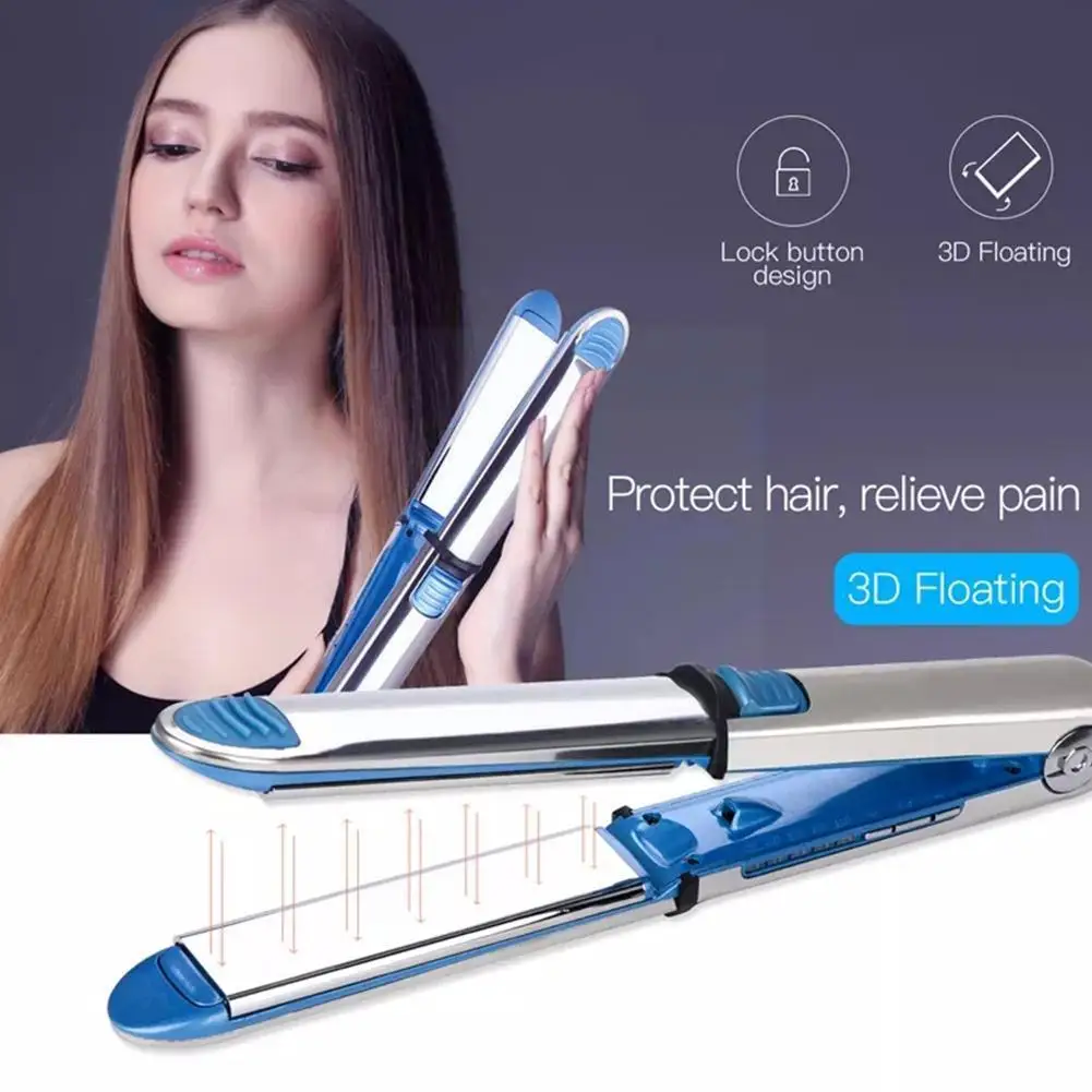 

Ceramic Hair Straightener Flat Iron Straightens & Curls Iron Styling Styler 2-in-1 Curling Straightening Tool Hair Tourmali F7t8