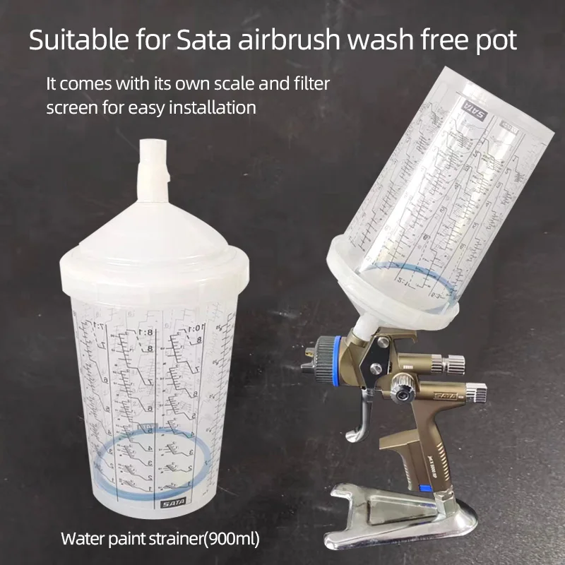 Original Authentic Sata Wash Free Disposable Spray Gun Pot 900ML Water-Based Paint For SATA1000/1500/5500 Spray Gun