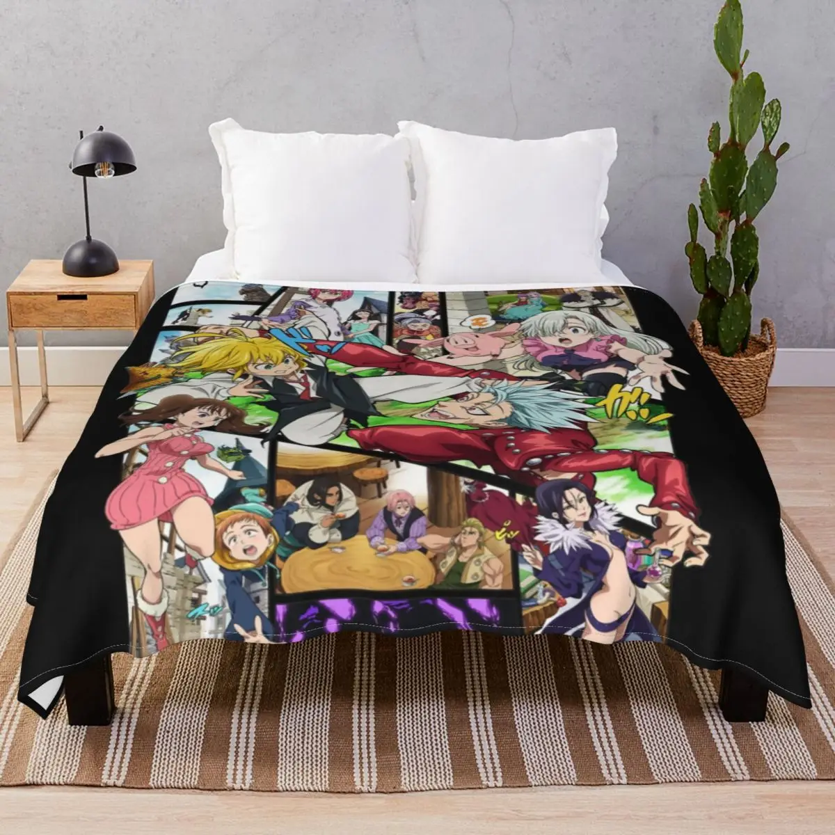 Seven Deadly Sins Manga Blankets Fleece Plush Decoration Soft Throw Blanket for Bedding Home Couch Travel Office