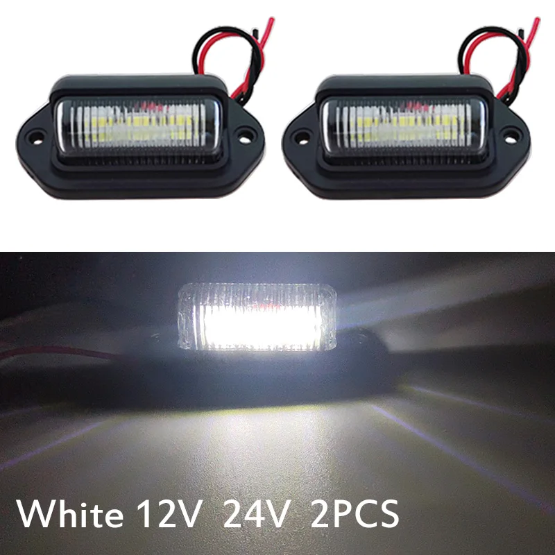 

2PCS 12V 6 LED Car License Number Plate Light For SUV Auto RV Truck Trailer Tail Light License Plate Lights Lamp Car Accessories