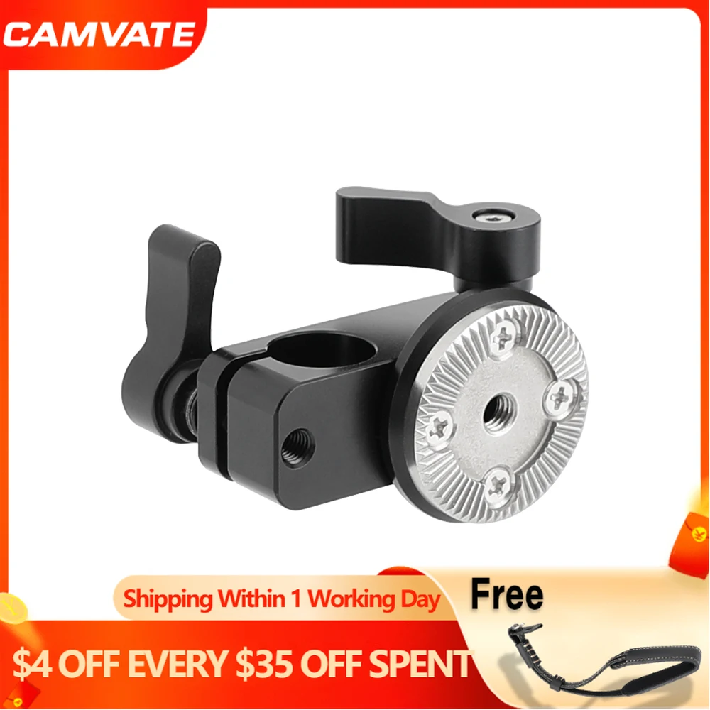 

CAMVATE 15mm Vertical Type Double-port Rod Clamp With M6 ARRI Rosette Mount For DSLR Camera Cage Rig 15mm Rod Support System New