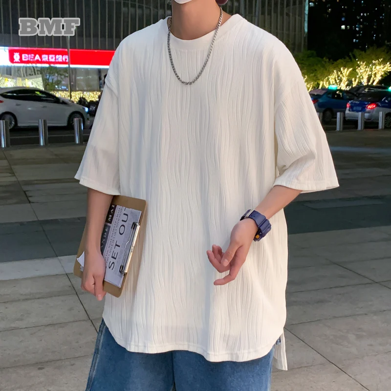 

Summer Korean Style Hip Hop Couple Oversized T-Shirt Men Kpop Ice Silk Loose Plus Size Short Sleeve Harajuku Casual Top Unisex