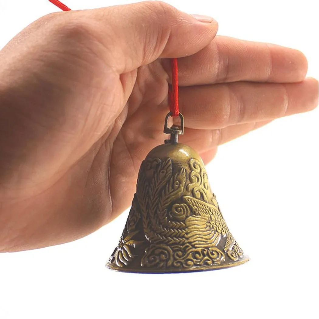 

Vintage Antique Engraved Dragon Phoenix Brass Grazing Bell For Farm Cow Horse Sheep Dog Cat Animal Copper Bell