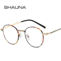 shauna retro classic anti blue light glasses frame women fashion brand designer round metal optical frames men computer glasses