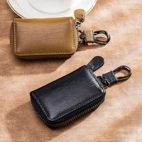 brand key holder high quality cow split leather key chain for car keys wallet keys pouch fashion simple mini man car key case