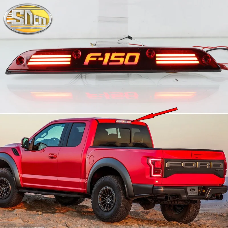 

1PCS For Ford Raptor F-150 F150 2016 - 2021 3-in-1 Functions LED Bumper Light Exalted Brake Light Dynamic Turn Light Reflector