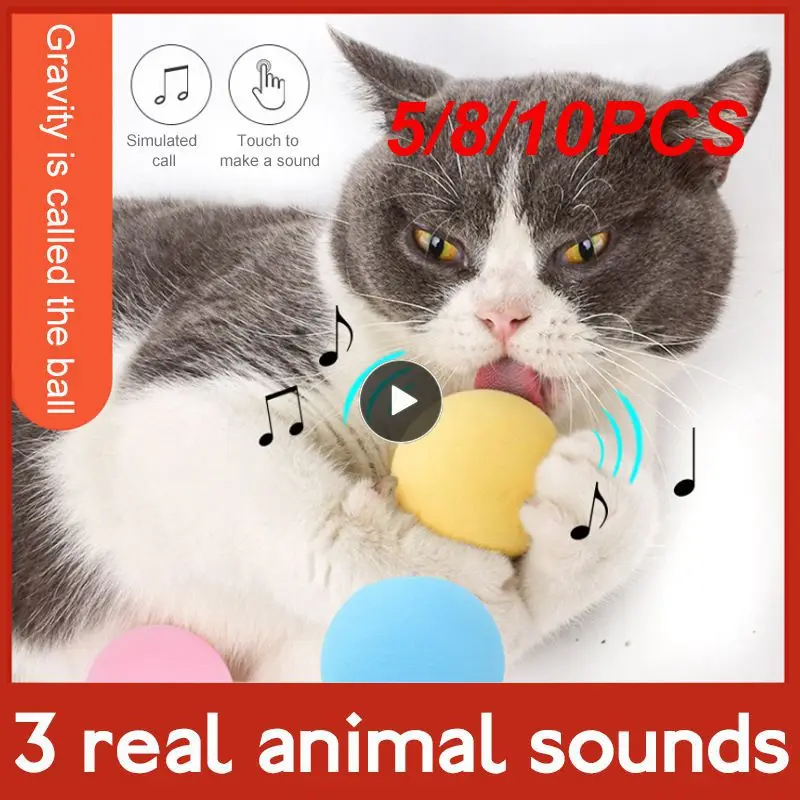 

5/8/10PCS Solid Color Cat Self Hi Relaxation Supplies Grind Ones Teeth In Sleep Bite Toy Can Add Cat Claws Globular