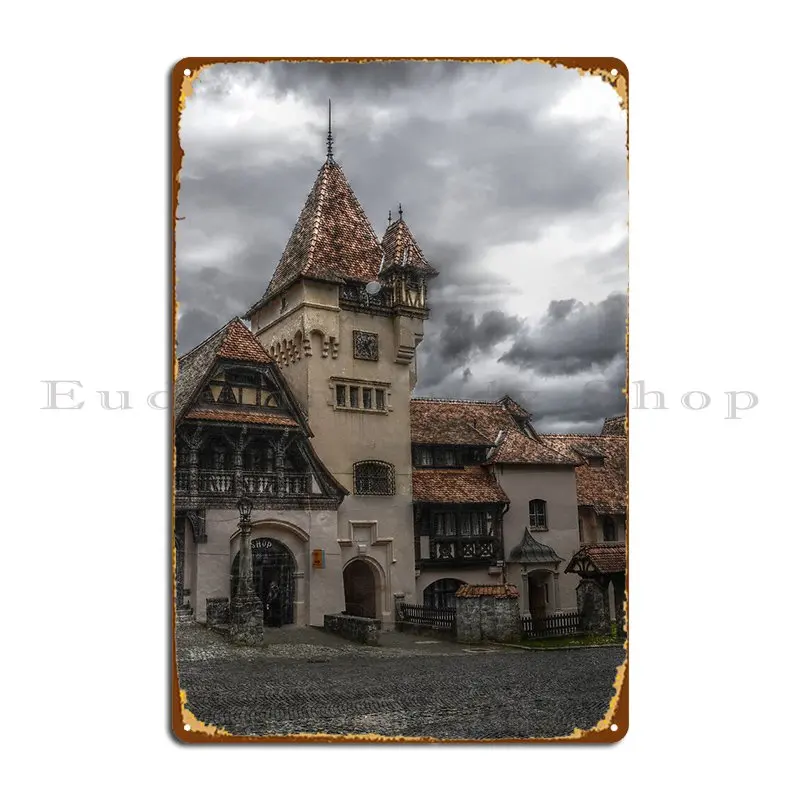 Замок Peles 2 Sinaia Румыния металлический плакат для кинотеатра индивидуальный Ретро