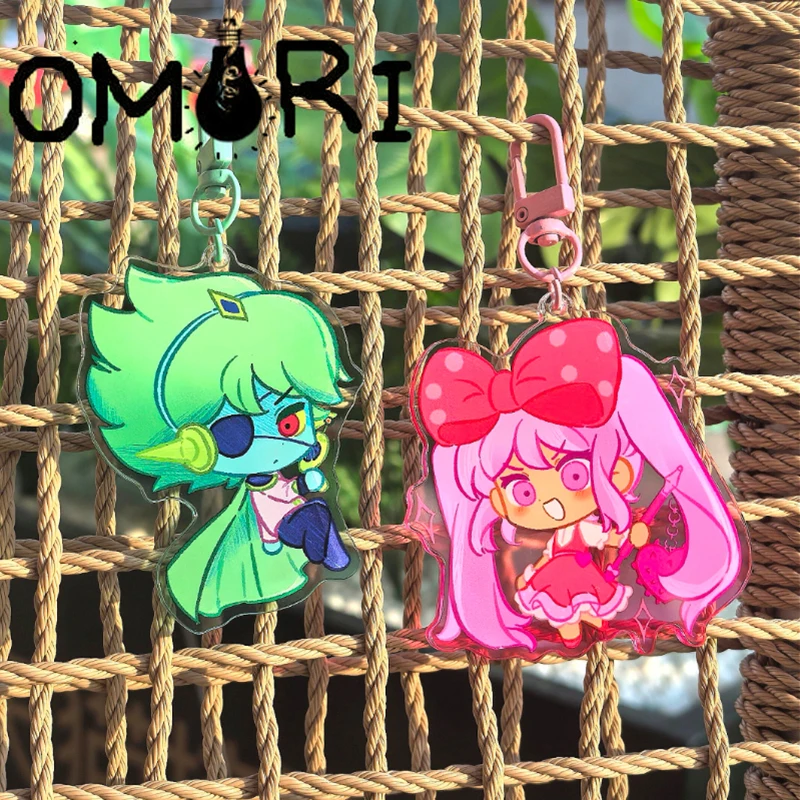 Фото Брелок для ключей Game OMORI Spaceboy Sweetheart, кавайный акриловый кулон, 2 шт./компл., аксессуар для сумки, украшение, реквизит №1