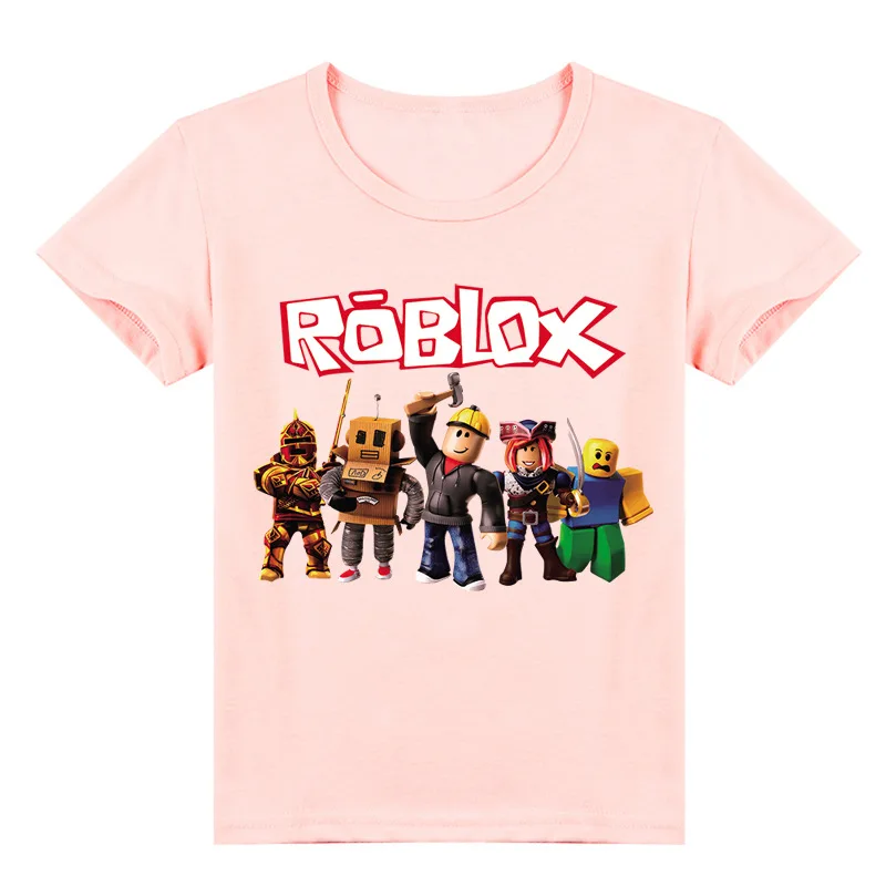 Roblox Детская Летняя Модная Футболка С Короткими Рукавами И Мультяшным Принтом
