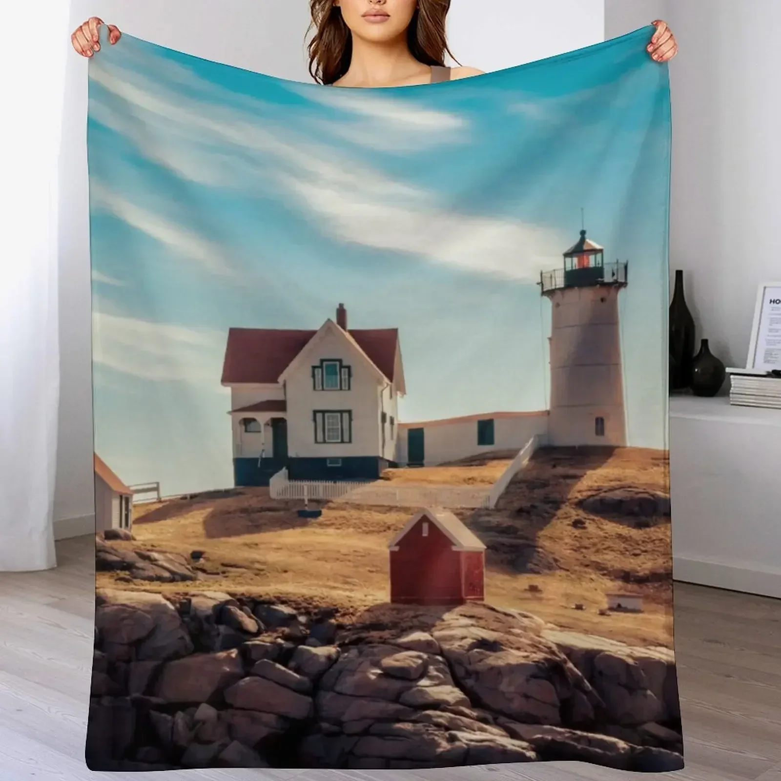Фланелевое одеяло Cape Neddick Nubble Lighthouse