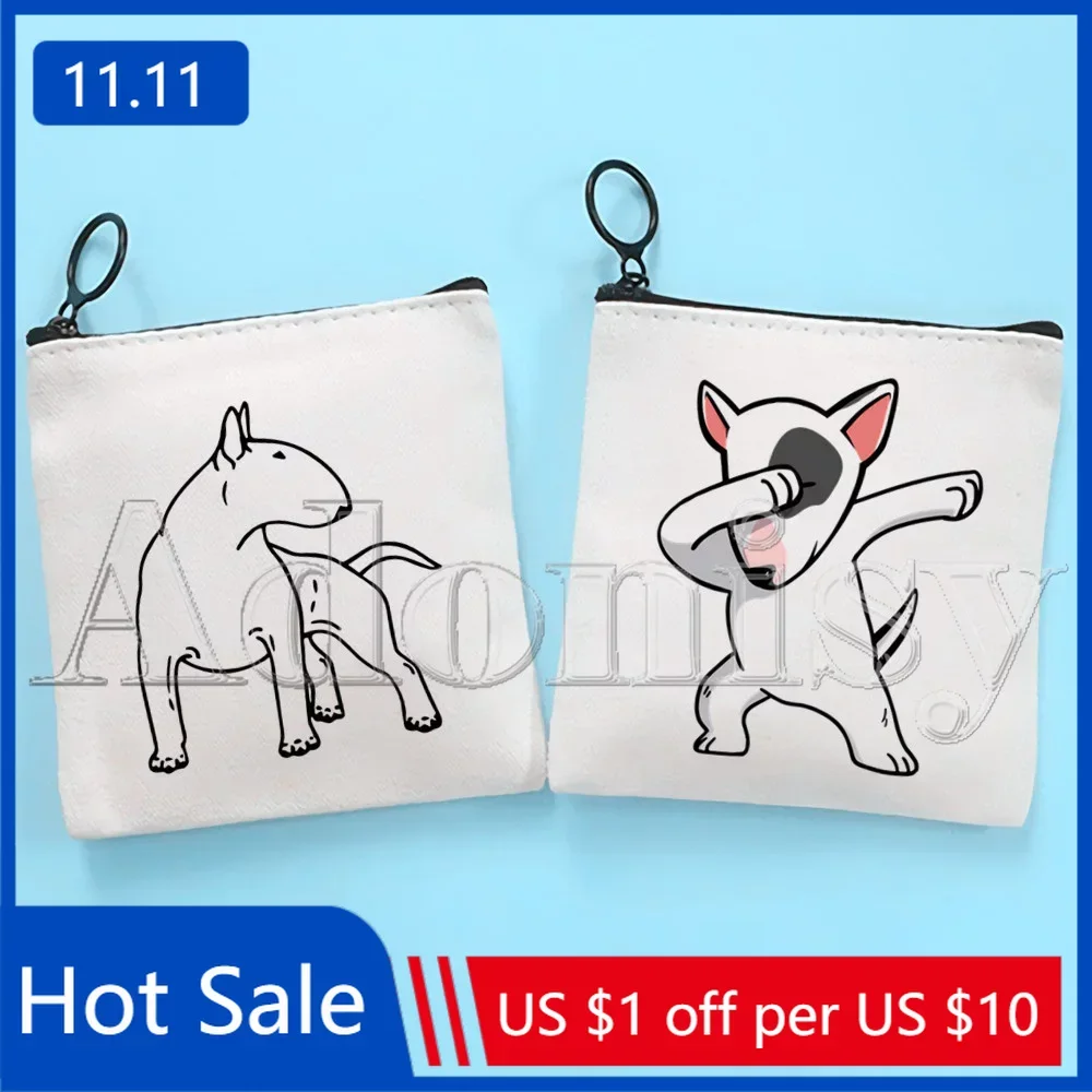 

Bull Terrier Canvas Coin Purse Clutch Printing Cloth Coin Purse Student Case Customization