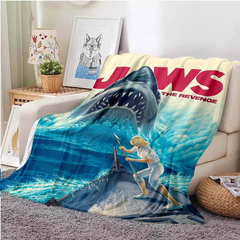 

Shark Fleece Blanket Jaws Blanket Throw Blanket Soft Cover Warm Bedspreads Blankets for Beds Couch Travel
