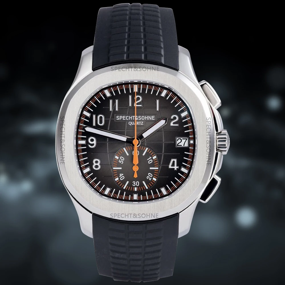 

Specht&Sohne New Hot Selling Men's Watch Top Brand Luxury Chronograpgh Quartz Wristwatch Rubber Male Clocks Relogio Masculino