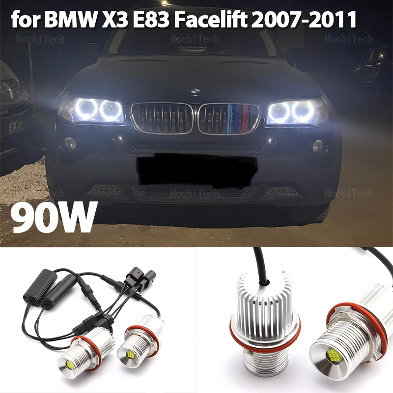 

90 Вт ангельские глазки габарисветильник огни лампы Яркие передсветильник фары s Замена для BMW E83 X3 facelift 2007 2008 2009 2010 2011 автостайлинг