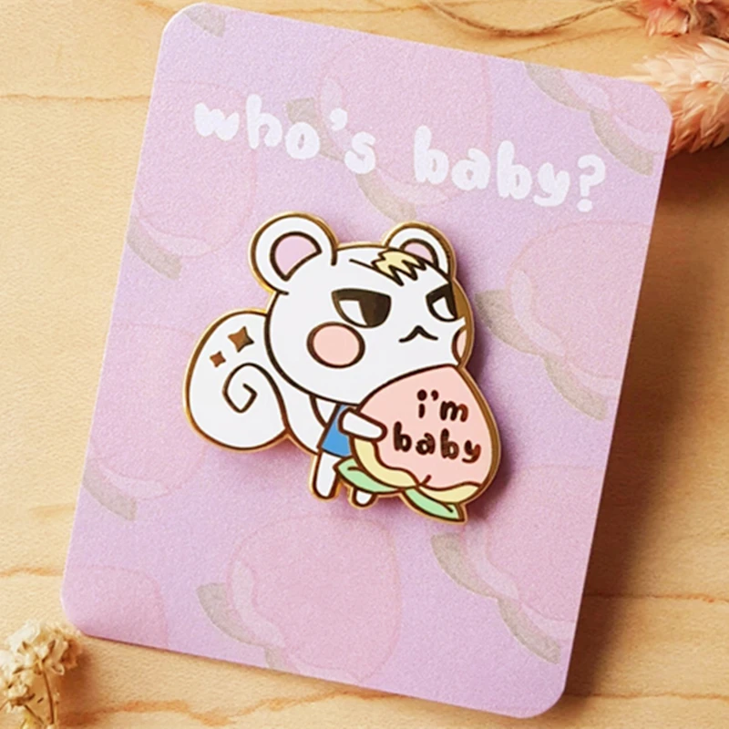 

Marshal Tell Me I'm Baby Squirrel Villager Brooch Metal Badge Lapel Pin Jacket Jeans Fashion Jewelry Accessories Gift