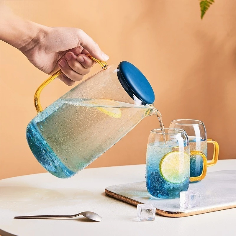 

Simple Gradient Cold Kettle Heat-resistant Explosion-proof Kettle High-temperature Household Juice Jug Set Cute Water Bottle