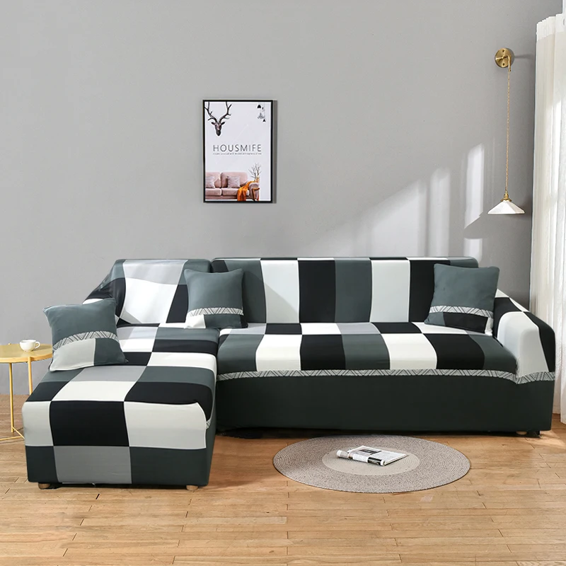 

All-inclusive Sofa Covers For Living Room Elastic Stretch Modern Geometric Couch Cover Sectional Corner Slipcovers cubre sofa