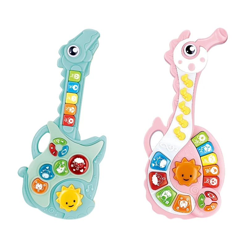 

Baby Musical Toy Hippocampus Guitar For Toddlers Electronic Learning Sensory Toy Musical Keyboard Piano Drum Set
