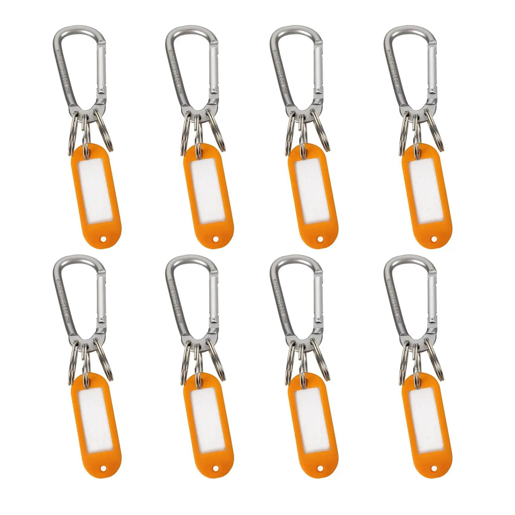 

F Edsrdux 2.4" Aluminum Carabiner Clip D Ring Keychain with Keyring and Name Tag Mulitipurpose for Camping, Harness, Fishing