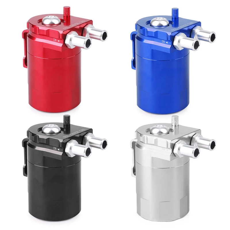 

300ml Oil Catch Can Compact Baffled 2-Port Aluminum Reservoir Oil Catch Tank Fuel Tank Two Hole Breathable Kettle K0AF
