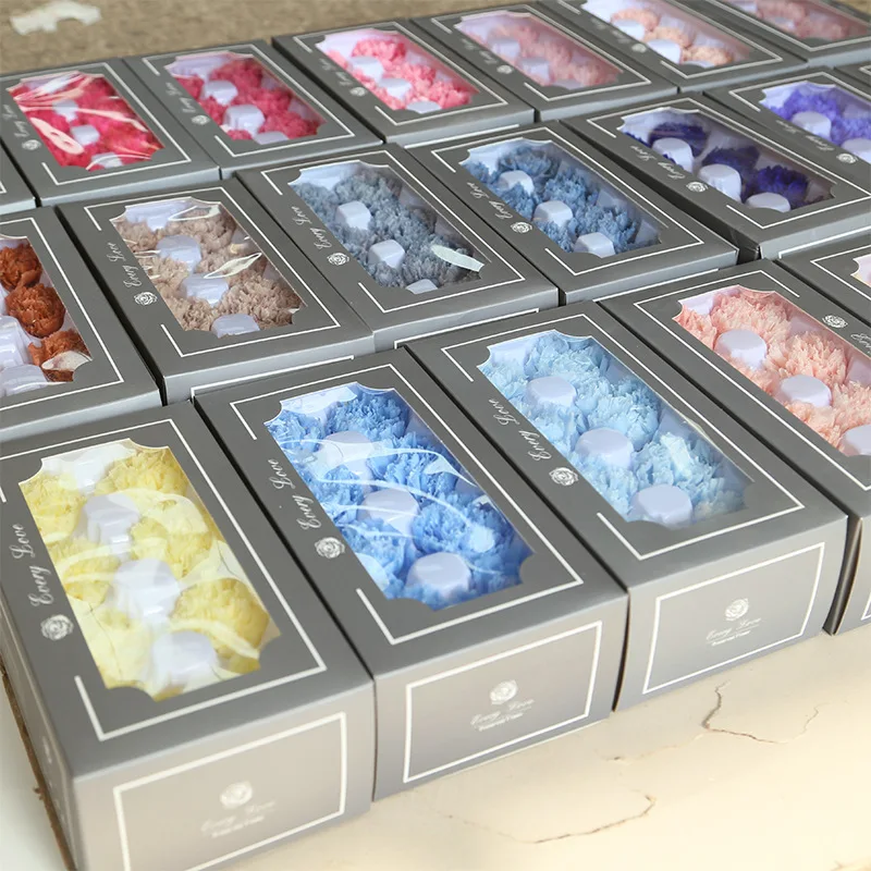 

8Pcs 4-5cm Preserved Flower Head Carnation Decorative Dried Flower Mothers Day Gift Box Flower for Mother DIY Material