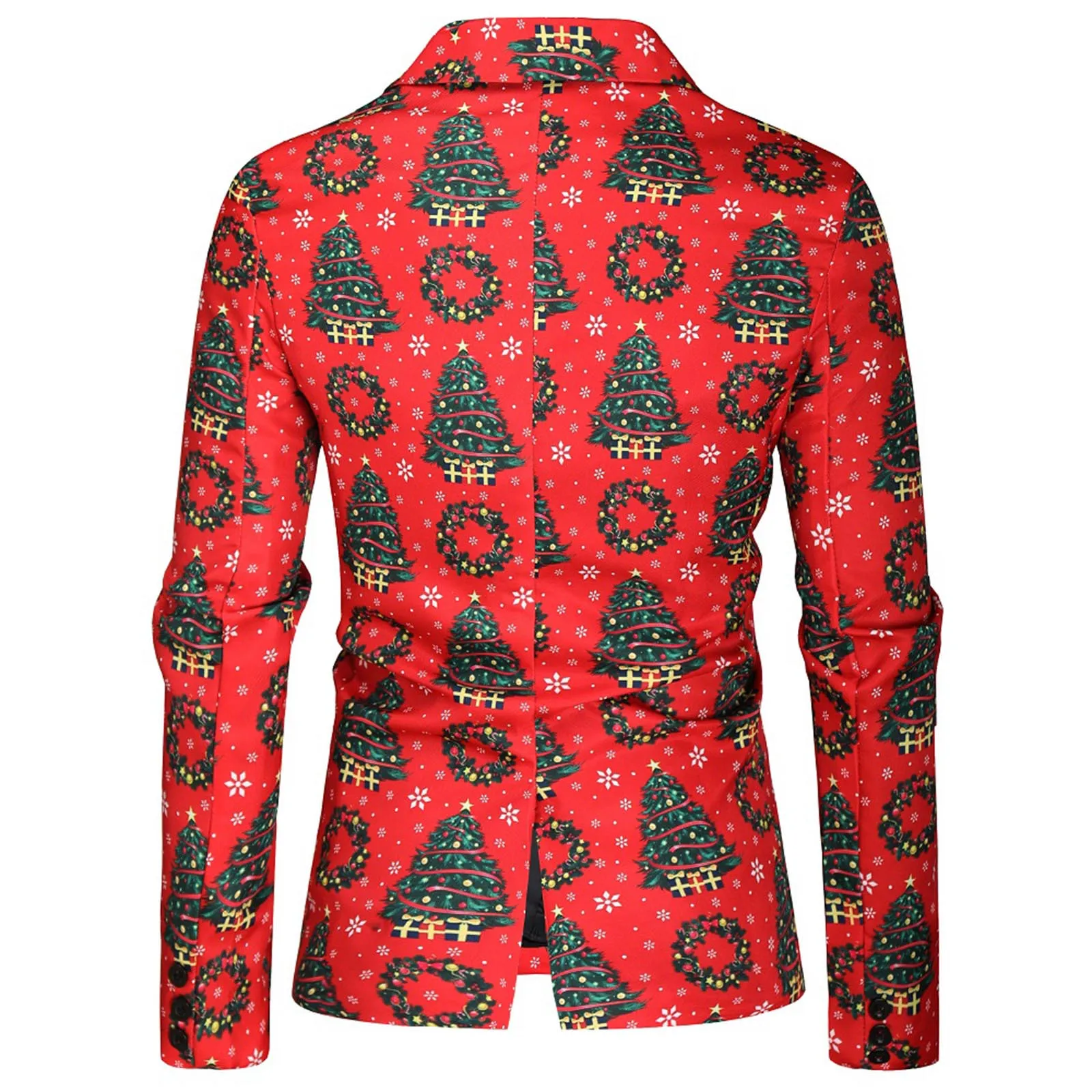 Рождественский мужской пиджак с принтом снежинки модный тонкий праздничный