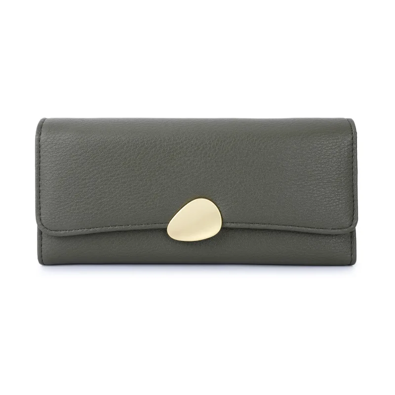Leather Wallet for Women Pebble Grain Long Trifold Fashion Handbag Large Capacity Coin Purse Phone Bag Multi-Cards Holder Gift