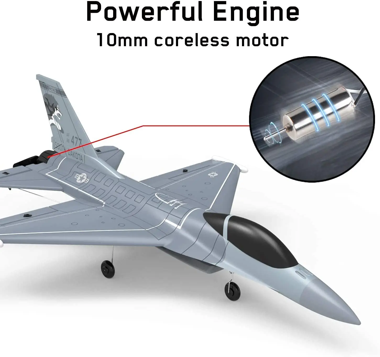 Радиоуправляемый самолет F16 Falcon 265 мм охват крыльев EPP 2 4 г 6-осевой с одной кнопкой
