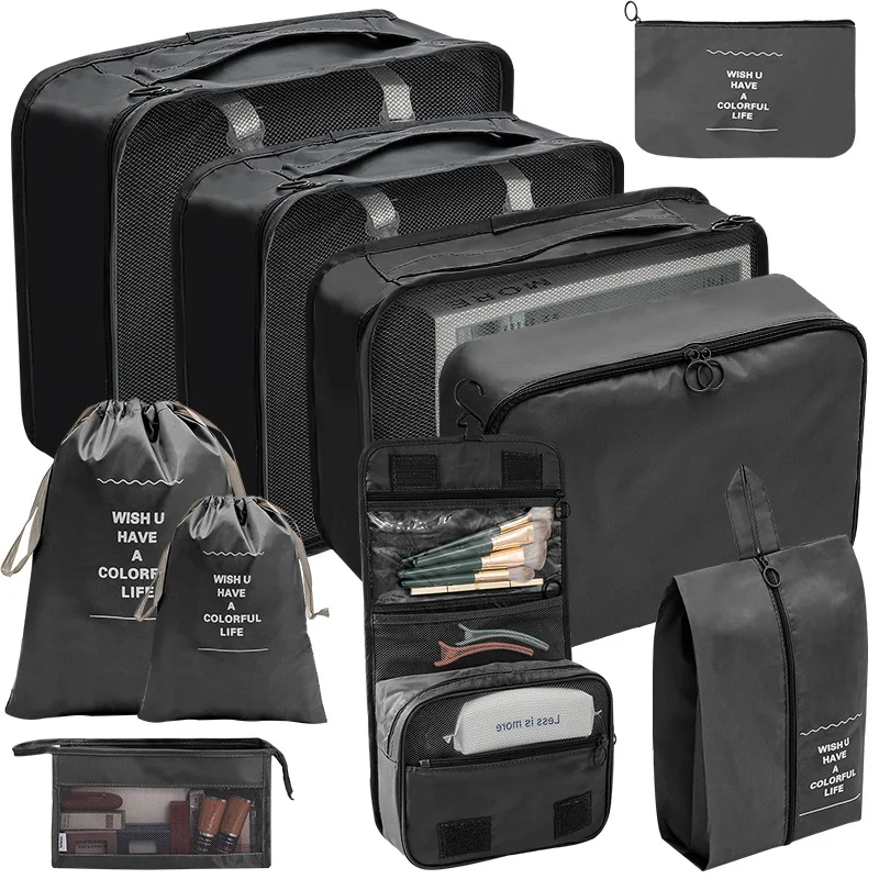 

10PCS Travel Storage Bag Portable Wardrobe Suitcases Organizer Clothes Shoes Tidy Pouch Packing Set Storage Cases Home Storage